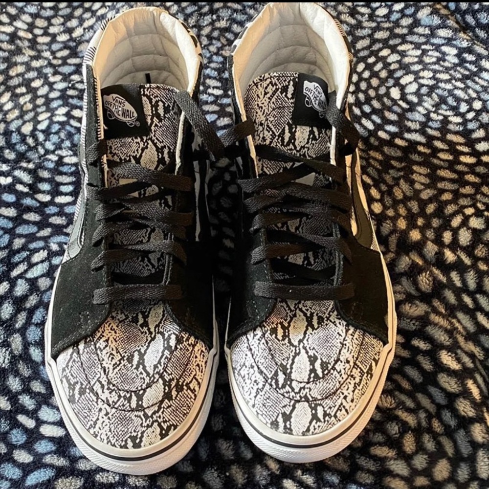 vans sk8 hi plaid cheetah snake print